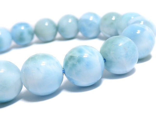 [Video][One of a kind] Larimar Pectolite AA++ Round 10mm Bracelet NO.11