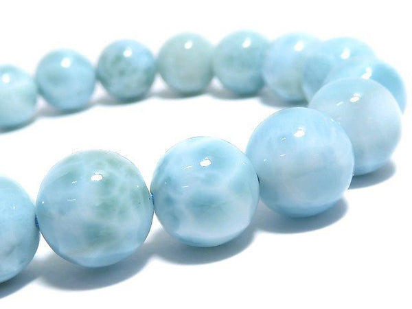 [Video][One of a kind] Larimar Pectolite AA++ Round 10mm Bracelet NO.14