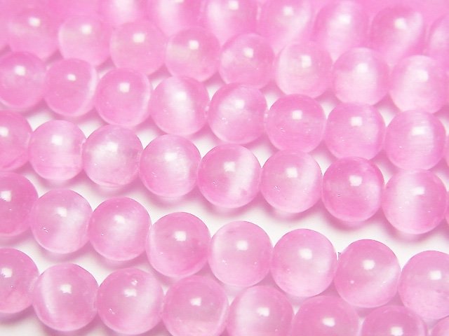 [Video]Selenite (Gypsum) Round 6mm [Pink] 1strand beads (aprx.15inch/37cm)