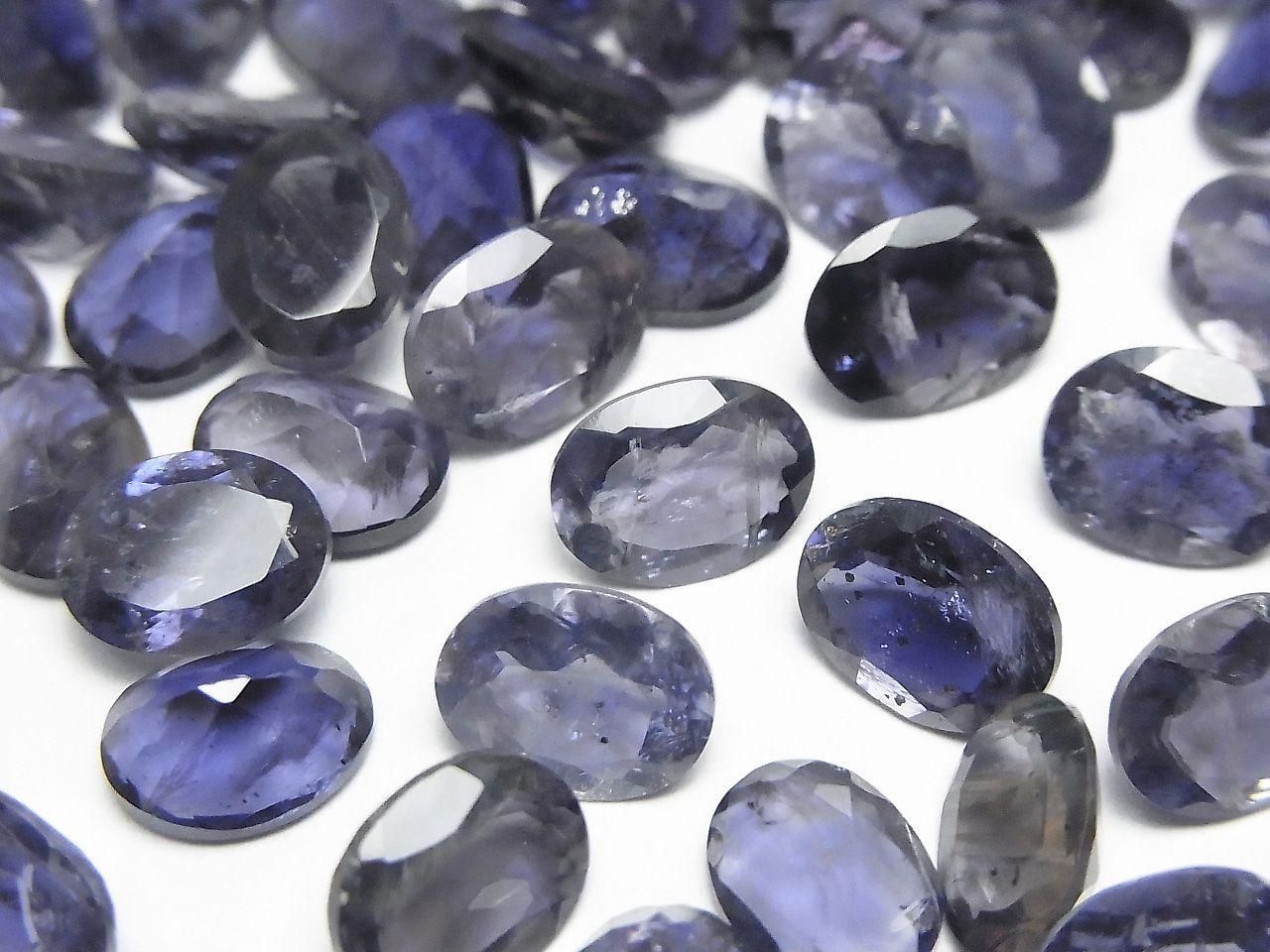 高品質堇青石 AAA 刻面橢圓形裸石 9x7mm 2顆