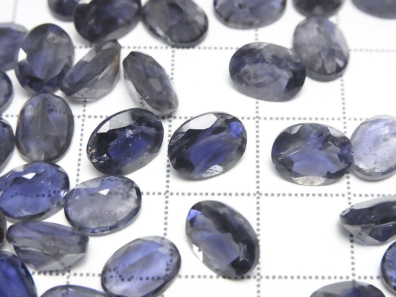 高品質堇青石 AAA 刻面橢圓形裸石 9x7mm 2顆