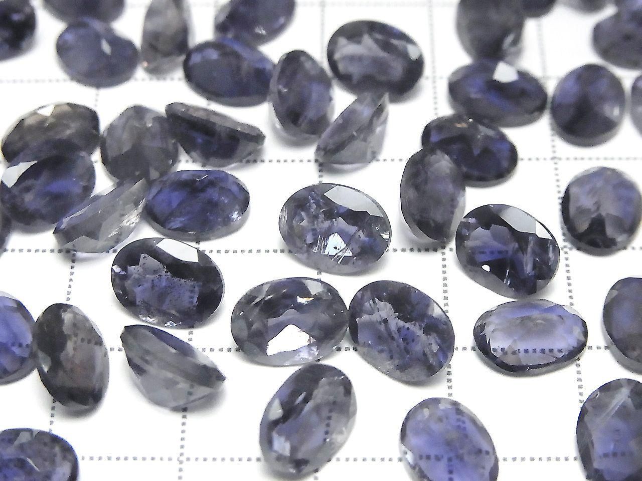 Iolite de haute qualité AAA Pierre lâche ovale facettée 9x7mm 2pcs