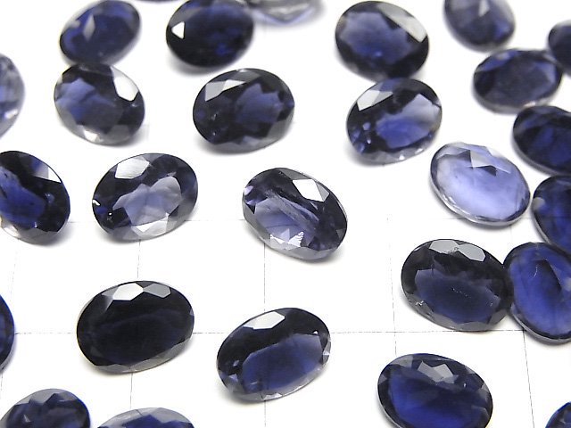 [Video]High Quality Iolite AAA Loose stone Oval Faceted 9x7mm 2pcs