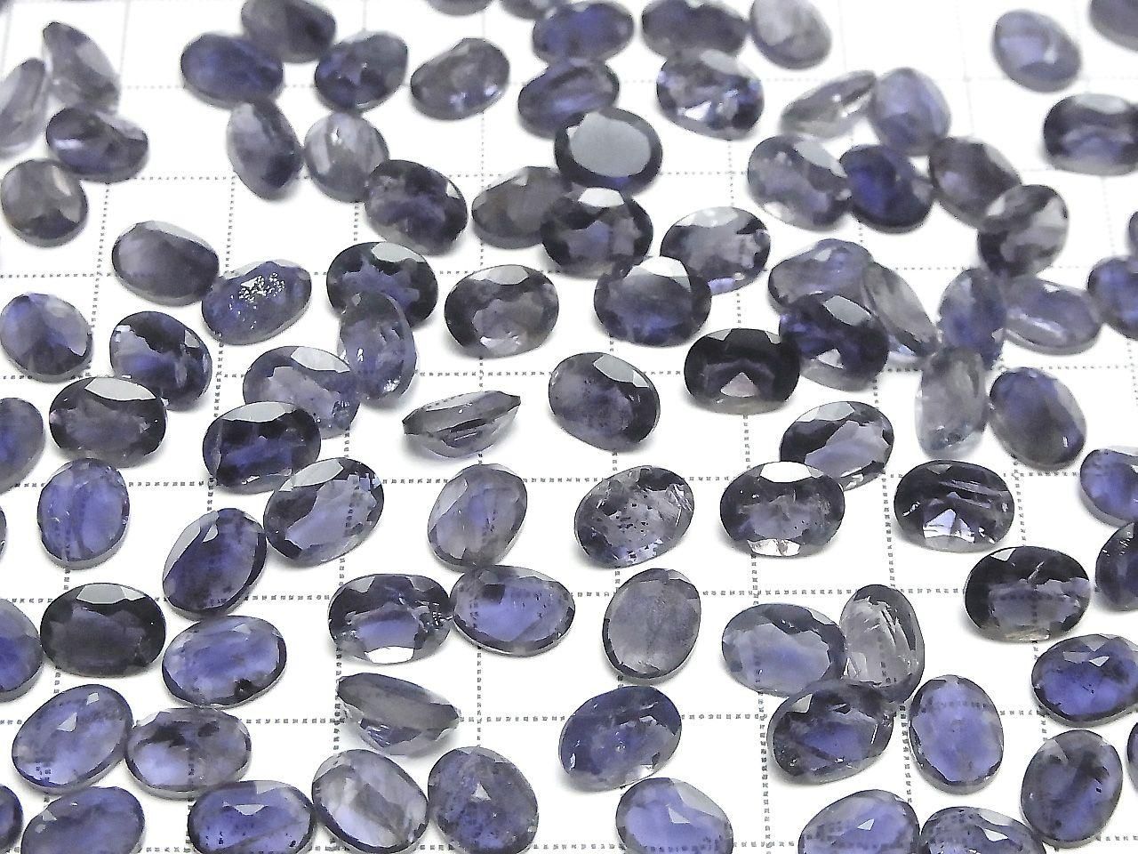 Iolite de haute qualité AAA Pierre lâche ovale facettée 9x7mm 2pcs