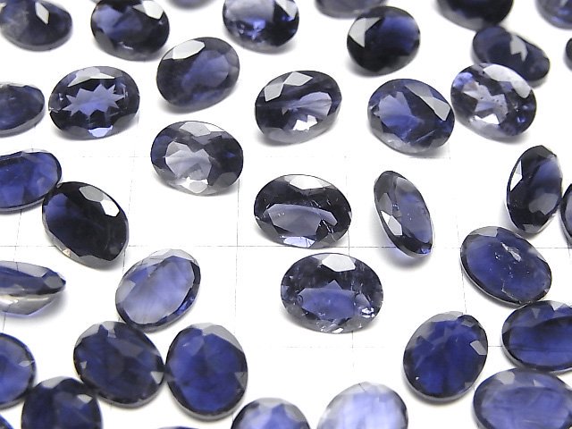 [Video]High Quality Iolite AAA Loose stone Oval Faceted 9x7mm 2pcs