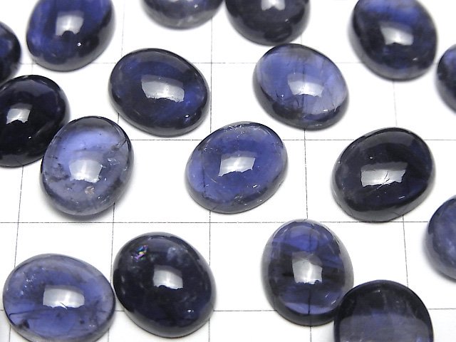 [Video]High Quality Iolite AA++ Oval Cabochon 12x10mm 2pcs