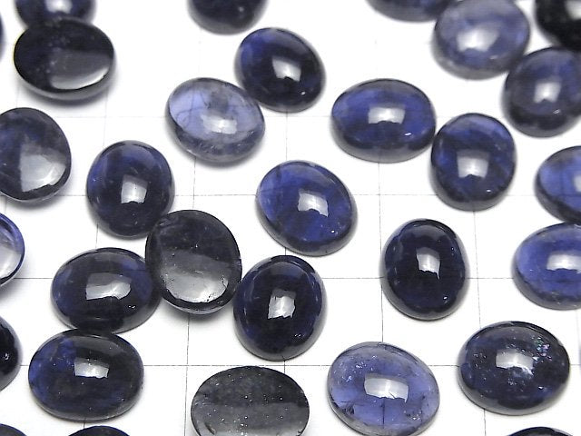 [Video]High Quality Iolite AA++ Oval Cabochon 12x10mm 2pcs