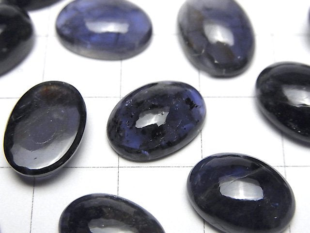 [Video]High Quality Iolite AA++ Oval Cabochon 14x10mm 2pcs