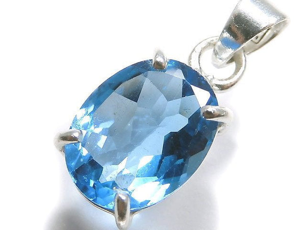 [Video][One of a kind] High Quality Swiss Blue Topaz AAA Pendant Silver925 NO.25