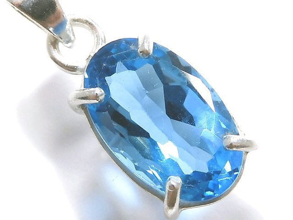 [Video][One of a kind] High Quality Swiss Blue Topaz AAA Pendant Silver925 NO.29