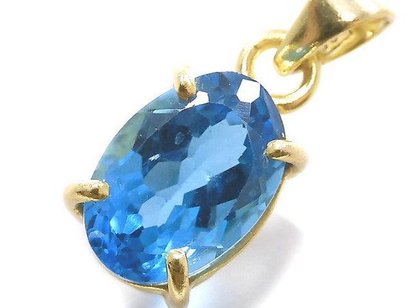 [Video][One of a kind] High Quality Swiss Blue Topaz AAA Pendant 18KGP NO.33