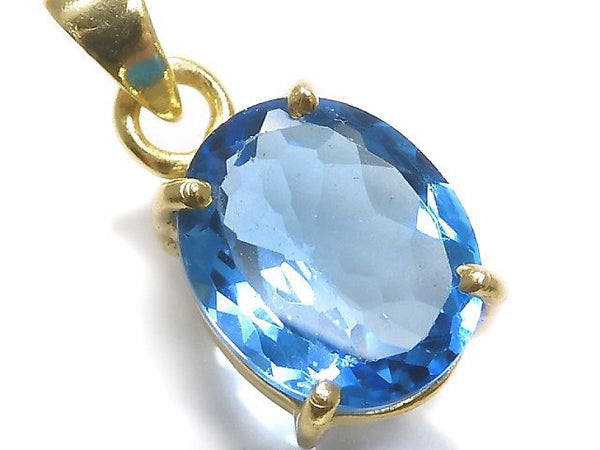 [Video][One of a kind] High Quality Swiss Blue Topaz AAA Pendant 18KGP NO.34