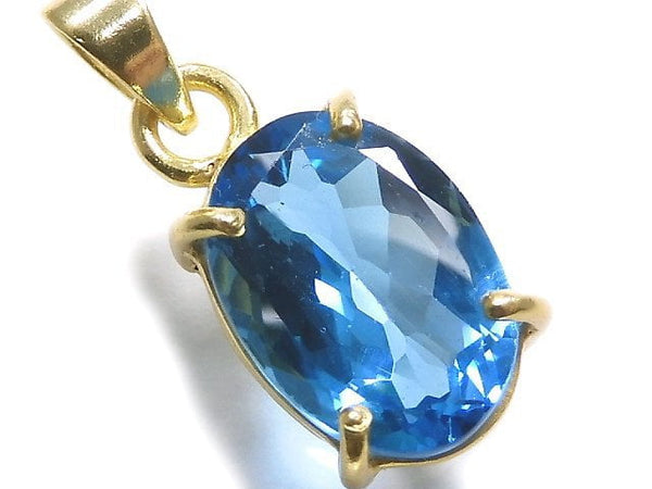 [Video][One of a kind] High Quality Swiss Blue Topaz AAA Pendant 18KGP NO.36