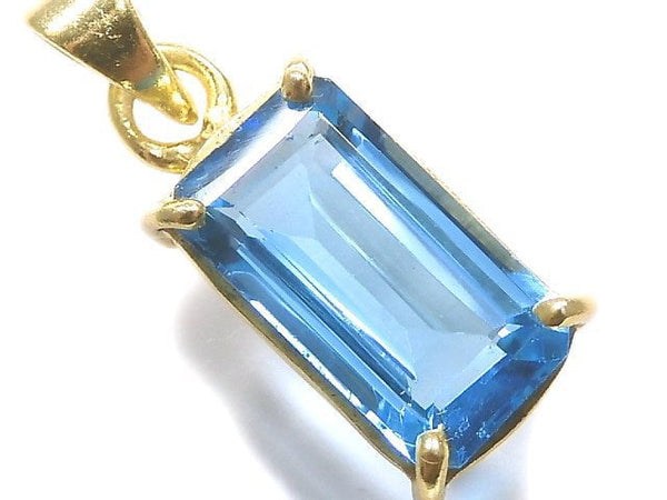 [Video][One of a kind] High Quality Swiss Blue Topaz AAA Pendant 18KGP NO.37