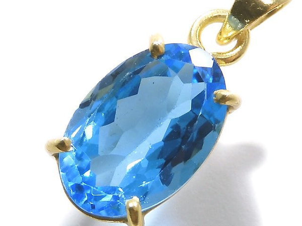 [Video][One of a kind] High Quality Swiss Blue Topaz AAA Pendant 18KGP NO.38