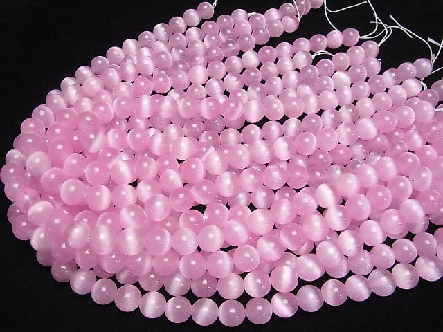 [Video]Selenite (Gypsum) Round 10mm [Pink] half or 1strand beads (aprx.15inch/37cm)