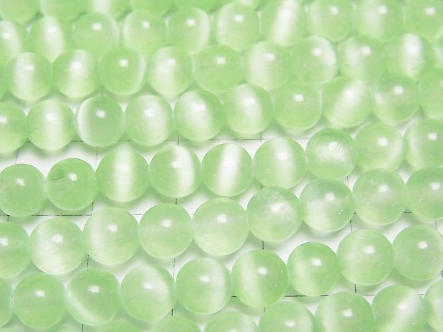 [Video]Selenite (Gypsum) Round 6mm [Light Green] 1strand beads (aprx.15inch/37cm)