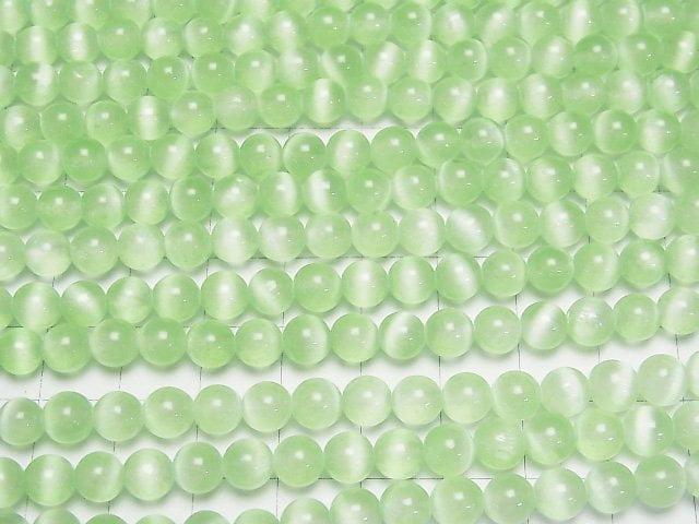 [Video]Selenite (Gypsum) Round 6mm [Light Green] 1strand beads (aprx.15inch/37cm)