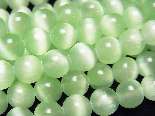 [Video]Selenite (Gypsum) Round 8mm [Light Green] 1strand beads (aprx.15inch/37cm)