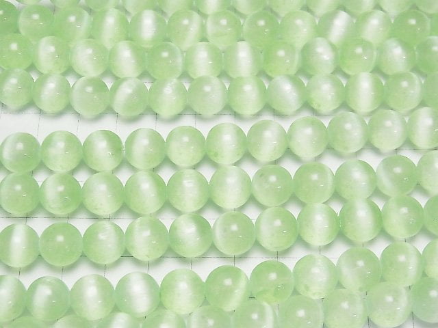[Video]Selenite (Gypsum) Round 10mm [Light Green] half or 1strand beads (aprx.15inch/37cm)