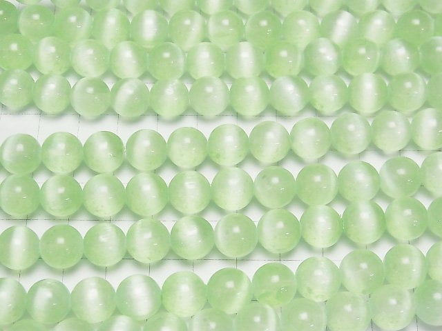 [Video]Selenite (Gypsum) Round 10mm [Light Green] half or 1strand beads (aprx.15inch/37cm)