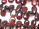 [Video]High Quality Mozambique Garnet AAA- Pear shape (Smooth) half or 1strand beads (aprx.7inch/18cm)