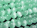 [Video]Selenite (Gypsum) Round 6mm [Green] 1strand beads (aprx.15inch/37cm)