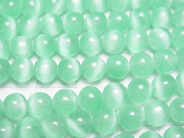 [Video]Selenite (Gypsum) Round 6mm [Green] 1strand beads (aprx.15inch/37cm)