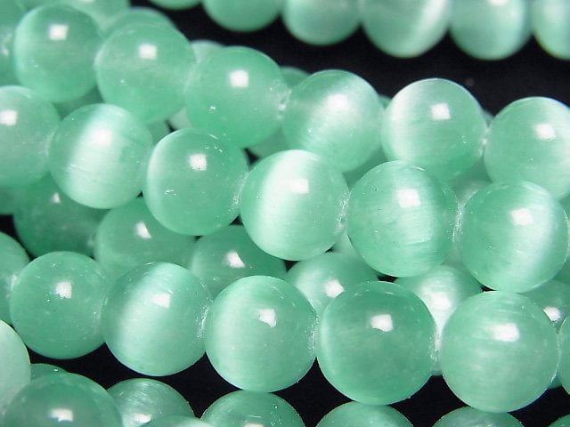 [Video]Selenite (Gypsum) Round 8mm [Green] 1strand beads (aprx.15inch/37cm)