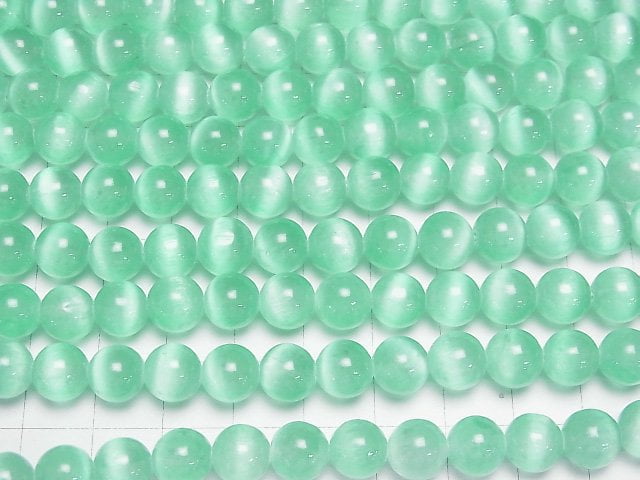 [Video]Selenite (Gypsum) Round 8mm [Green] 1strand beads (aprx.15inch/37cm)