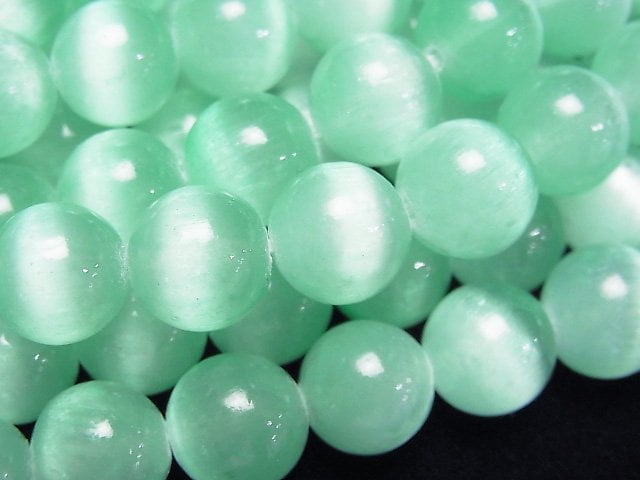 [Video]Selenite (Gypsum) Round 10mm [Green] half or 1strand beads (aprx.15inch/37cm)