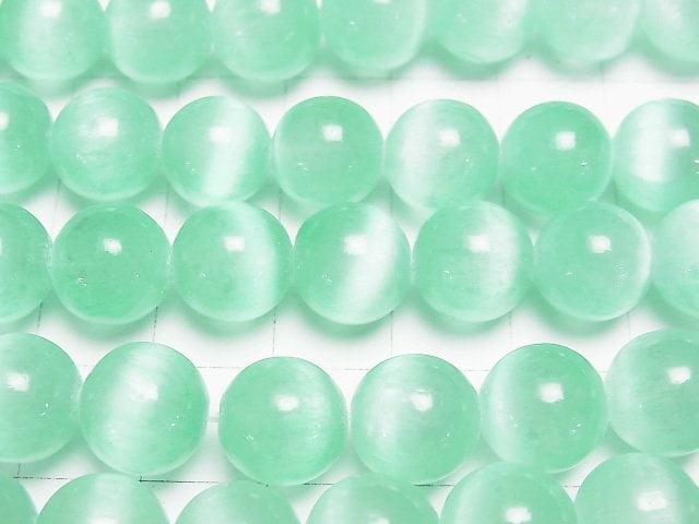 [Video]Selenite (Gypsum) Round 10mm [Green] half or 1strand beads (aprx.15inch/37cm)