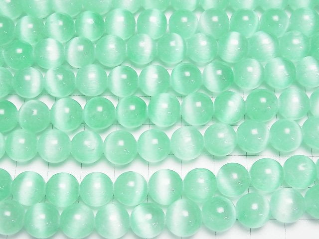 [Video]Selenite (Gypsum) Round 10mm [Green] half or 1strand beads (aprx.15inch/37cm)