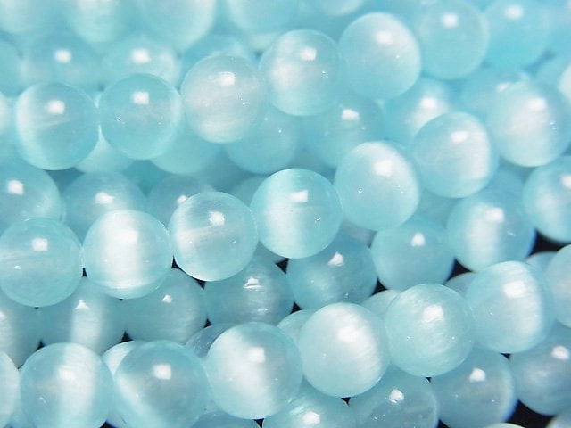 [Video]Selenite (Gypsum) Round 6mm [Light Blue] 1strand beads (aprx.15inch/37cm)