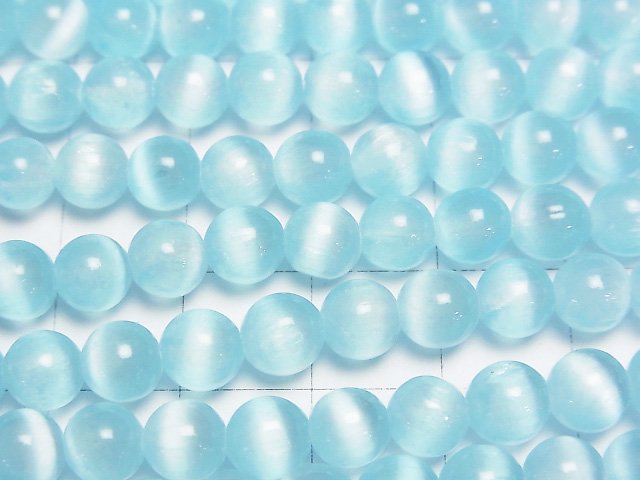 [Video]Selenite (Gypsum) Round 6mm [Light Blue] 1strand beads (aprx.15inch/37cm)