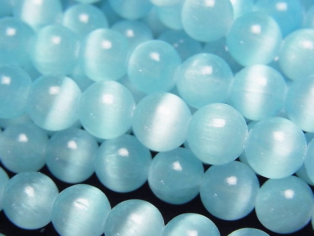 [Video]Selenite (Gypsum) Round 8mm [Light Blue] 1strand beads (aprx.15inch/37cm)