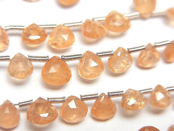 [Video]High Quality Spessartite Garnet AAA- Chestnut Faceted Briolette half or 1strand beads (aprx.3inch/7cm)