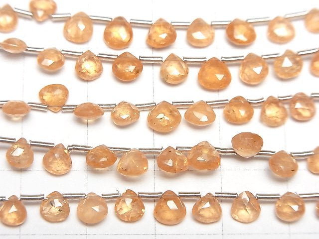 [Video]High Quality Spessartite Garnet AAA- Chestnut Faceted Briolette half or 1strand beads (aprx.3inch/7cm)