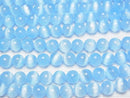 [Video]Selenite (Gypsum) Round 10mm [Blue] half or 1strand beads (aprx.15inch/37cm)
