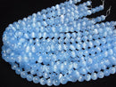 [Video]Selenite (Gypsum) Round 10mm [Blue] half or 1strand beads (aprx.15inch/37cm)