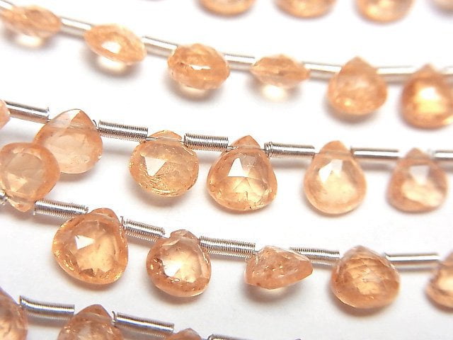 [Video] High Quality Spessartite Garnet AAA Chestnut Faceted Briolette half or 1strand (14pcs )