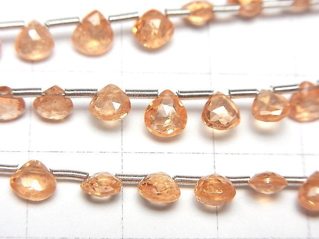 [Video] High Quality Spessartite Garnet AAA Chestnut Faceted Briolette half or 1strand (14pcs )