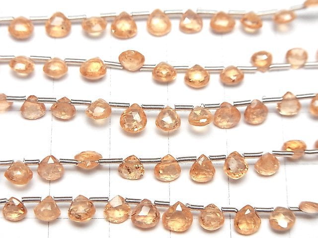 [Video] High Quality Spessartite Garnet AAA Chestnut Faceted Briolette half or 1strand (14pcs )