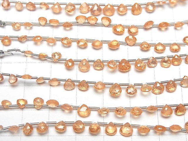 [Video] High Quality Spessartite Garnet AAA Chestnut Faceted Briolette half or 1strand (14pcs )