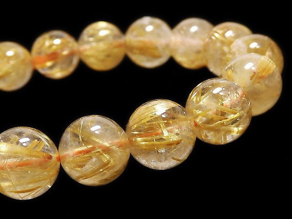 [Video][One of a kind] Rutilated Quartz AAA- Round 10.5mm Bracelet NO.27