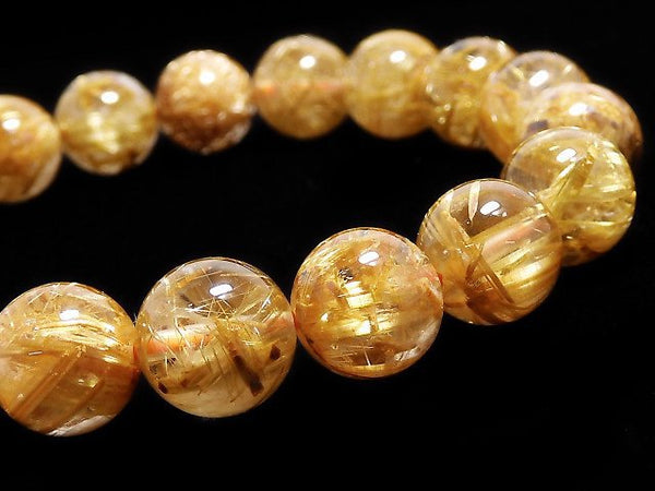 [Video][One of a kind] Rutilated Quartz AAA- Round 10.5mm Bracelet NO.28