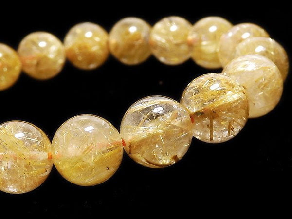 [Video][One of a kind] Rutilated Quartz AA++ Round 10.5mm Bracelet NO.29