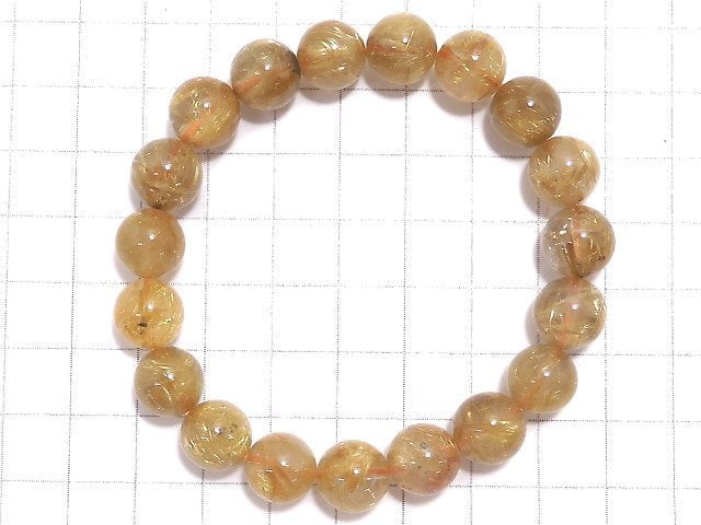 [Video][One of a kind] Rutilated Quartz AA++ Round 10.5mm Bracelet NO.29