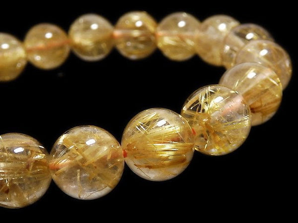 [Video][One of a kind] Rutilated Quartz AAA- Round 10.5mm Bracelet NO.32