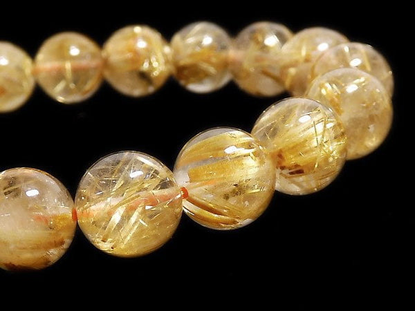 [Video][One of a kind] Rutilated Quartz AA++ Round 10.5mm Bracelet NO.33